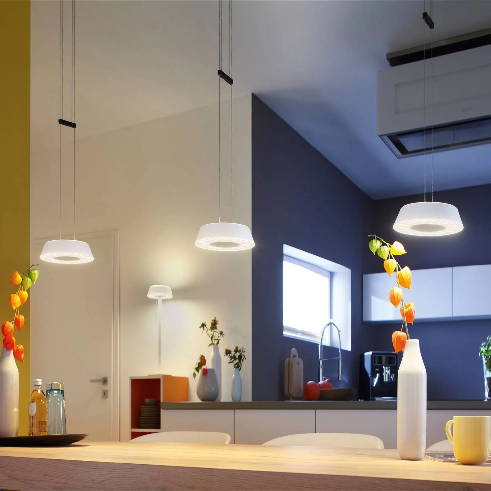 OLIGO Glance LED pendant lamp 3-bulb cashmere