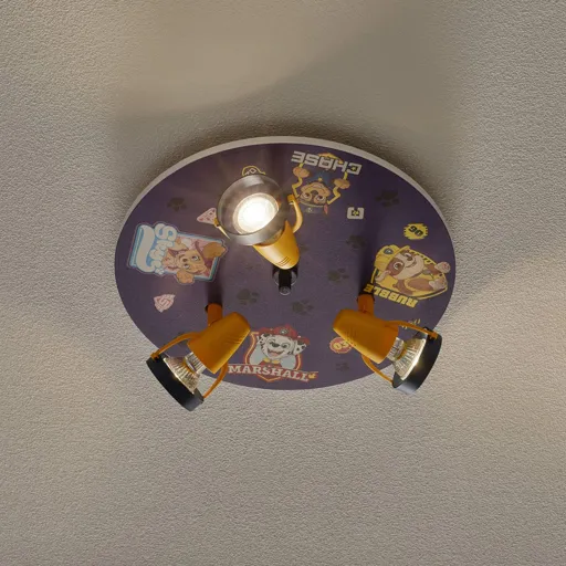 Paw Patrol ceiling light with three spotlights