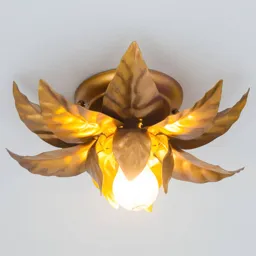 Ceiling light ANTIK with golden leaves 26 cm