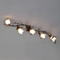 Campana ceiling light, five-bulb, curved
