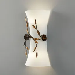 Wall light Rose with a glass lampshade