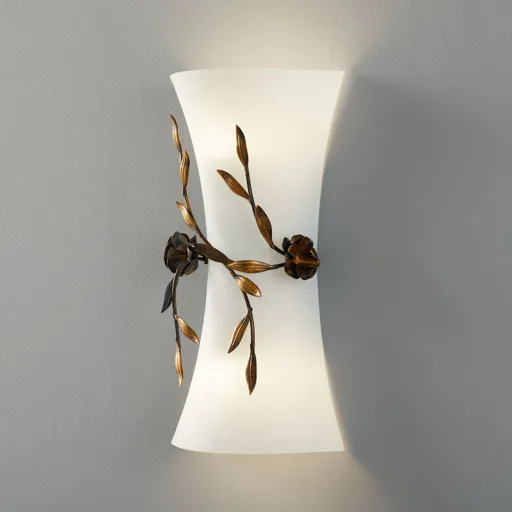 Wall light Rose with a glass lampshade