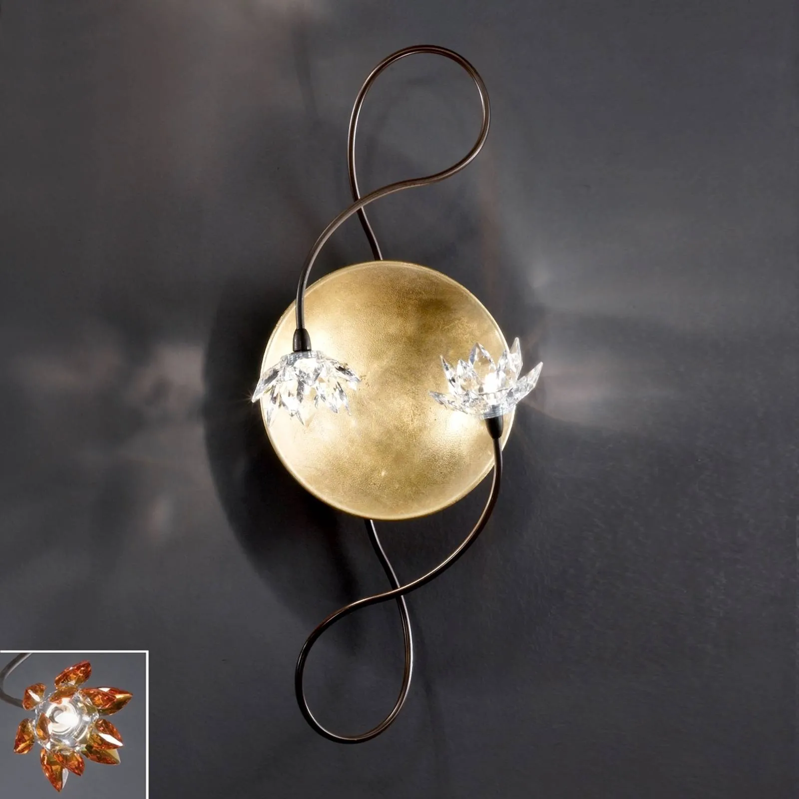 Fiorella wall light, two-bulb, clear