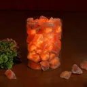 Salt crystal fire in glass
