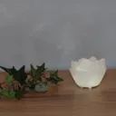 White Petite salt crystal bowl with LED lighting