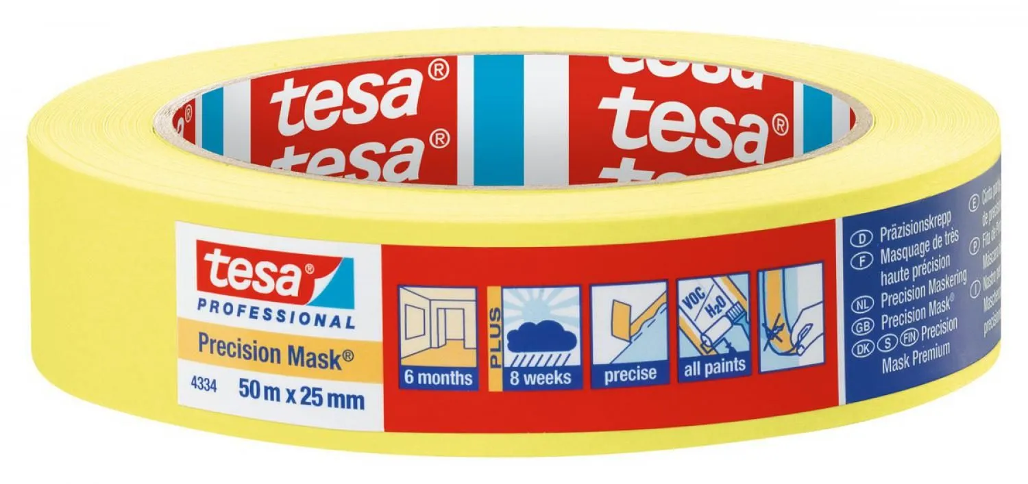 Tesa Precision Indoor Washi Masking Tape 25mm x 50mtr Yellow