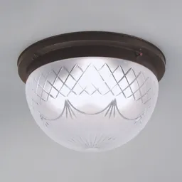 Karolin ceiling light, embellished glass shade