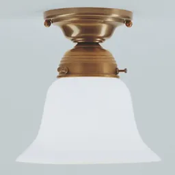 Alena brass ceiling light with a glass lampshade