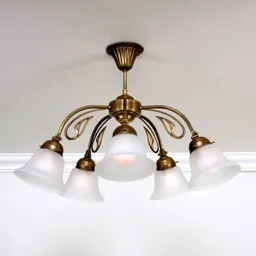 OLGA five-bulb ceiling light brass