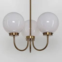 D119 three-bulb brass chandelier
