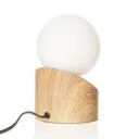 Alisa LED table lamp, base with a wood finish