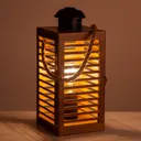 Wismar table lantern plastic, wooden optic, 29.5cm