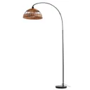 Jaro floor lamp, height-adjustable cage lampshade