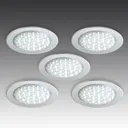 Five R 68 LED recessed lights stainless steel look