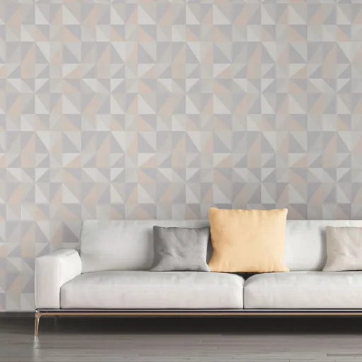 As Creation Bjorn Grey & yellow Geometric 3D effect Textured Wallpaper
