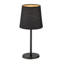 Eve table lamp, fabric lampshade, black/white