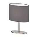 Momo table lamp, fabric lampshade, nickel/white
