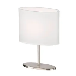 Momo table lamp, fabric lampshade, nickel/white