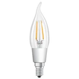 Flame tip LED bulb E14 4 W, warm white clear