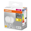 E14 4 W 827 LED bulb golf ball, matt, set of two