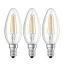 LED bulb filament candle E14 4 W warm white, 3 set
