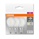 LED bulb E14 4 W, warm white, 470 lumens, set of 3