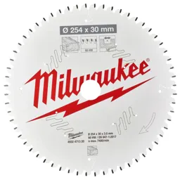 Milwaukee Negative Rake Circular Mitre Saw Blade - 254mm, 60T, 30mm