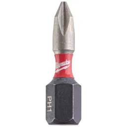Milwaukee Shockwave Impact Duty Phillips Screwdriver Bits - PH1, 25mm, Pack of 2