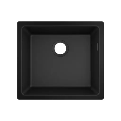 hansgrohe S51 Graphite Black SilicaTec Undermount Kitchen Sink - 1 Bowl S510-U450