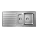 hansgrohe S41 Stainless Steel Kitchen Sink - 1.5 Bowl with Drainer 2 Tap Hole S4113-F540