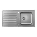 hansgrohe S41 Stainless Steel Kitchen Sink - 1 Bowl with Drainer 2 Tap Hole S4113-F400