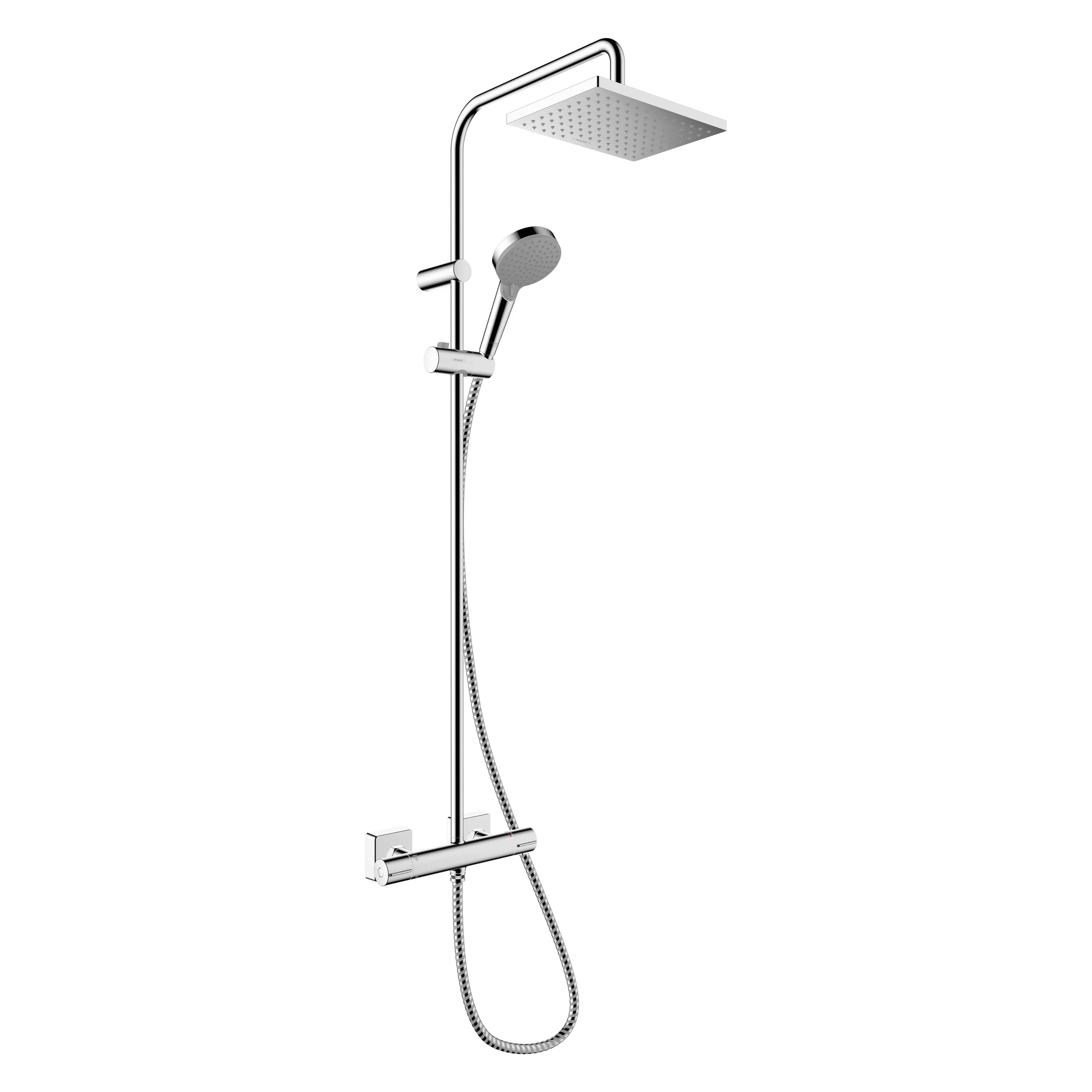 hansgrohe Vernis Shape Thermostatic EcoSmart Mixer Shower - Square Drench & Round Handset - 26097000