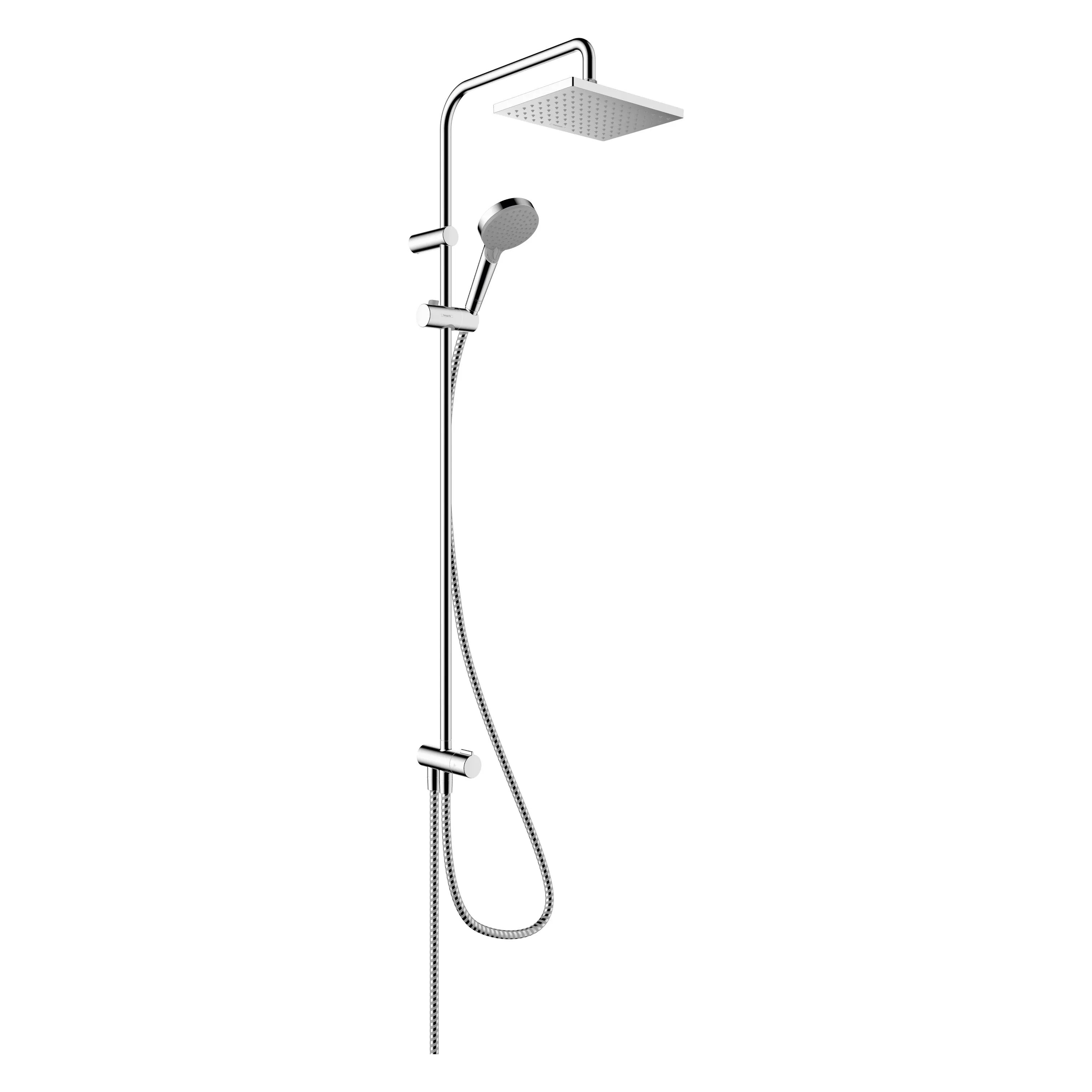 hansgrohe Vernis Shape Riser Kit with Square Drench & Round Handset Chrome - 26282000