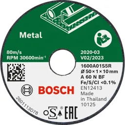 Bosch Bonded Cutting Disc for EASYCUT&GRIND - 50mm, 1mm, Pack of 3
