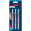 Bosch Expert T367XHM Carbide Jigsaw Blades for Wood and Metal - Pack of 3