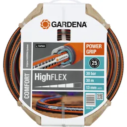 Gardena Comfort HighFLEX Hose Pipe - 1/2" / 12.5mm, 30m, Grey & Orange