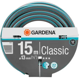 Gardena Classic Hose Pipe - 1/2" / 12.5mm, 15m, Blue & Grey