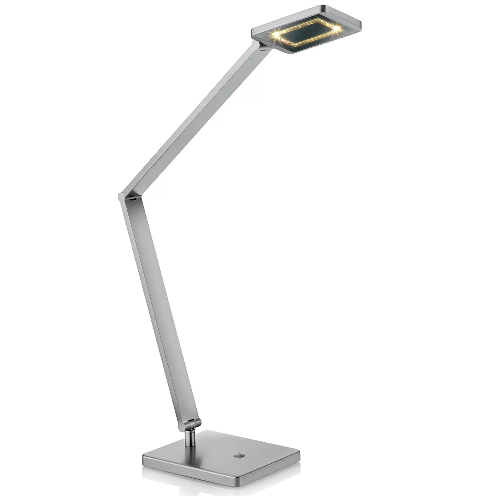 Space LED table lamp with touch dimmer matt nickel