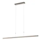 Linn LED hanging lamp, matt nickel, 128 cm