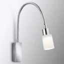 Flexible Poseidon LED wall lamp in a chrome finish