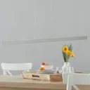 Linn LED hanging lamp, matt nickel, 95 cm