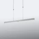 Linn LED hanging lamp, matt nickel, 68 cm