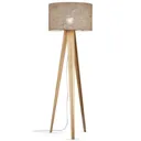 Dimmable Athene tripod floor lamp, linen lampshade