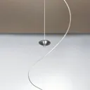 Glass pendant light AIH 38 cm white lustrous