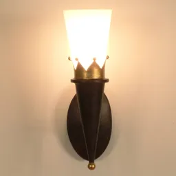 Rustic wall lamp CORONA with gold decoration
