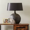 Mary table lamp, ceramic and chintz, height 50 cm