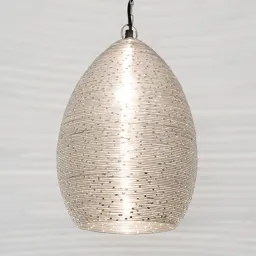 Steel hanging lamp Colibri in nickel finish