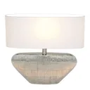 Cleopatra oval table lamp with a fabric lampshade