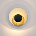 La Bocca LED wall light, gold and black