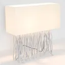 Capri table lamp, angular, ecru/silver